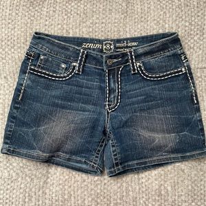 Zenim Denim mid-low natural waist jean shorts